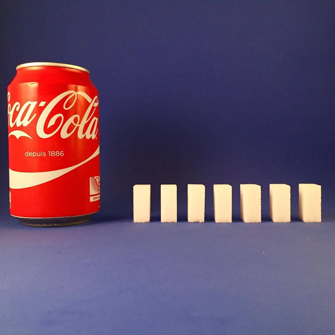 Una cuenta de Instagram que muestra el azúcar que tienen los alimentos
