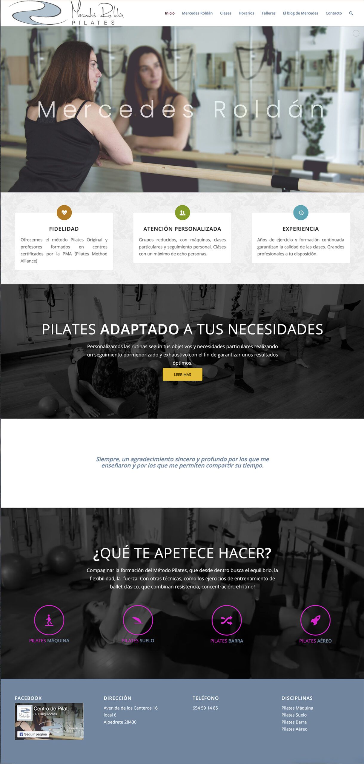 diseño web pilates
